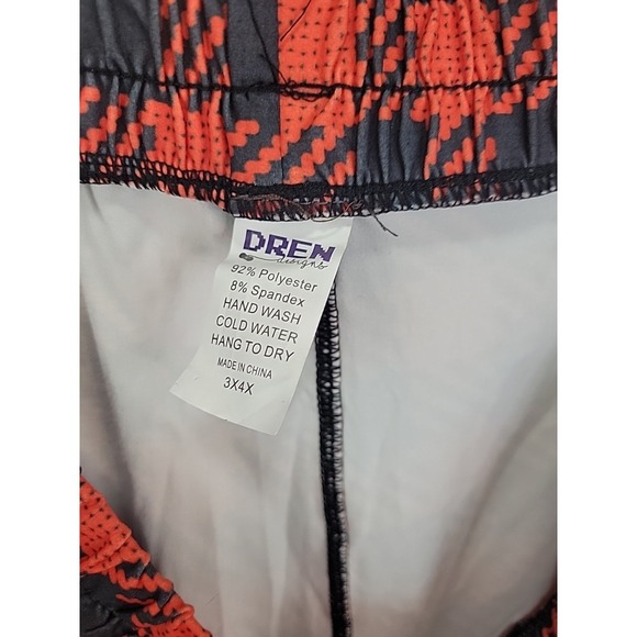 Dren Designs Orange And Black Small Plaid Polyester Spandex Joggers Size 3X/4X - Picture 6 of 6